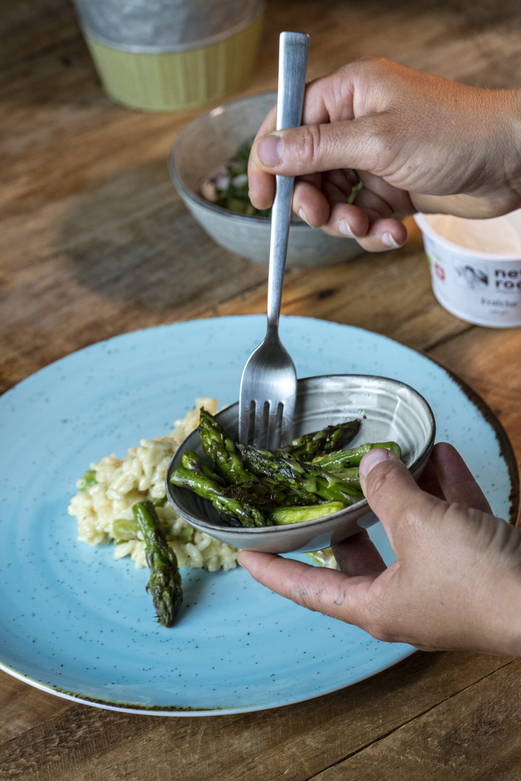 My cooking is inspired by the seasons, and this green asparagus risotto is one of my favorite spring dishes!