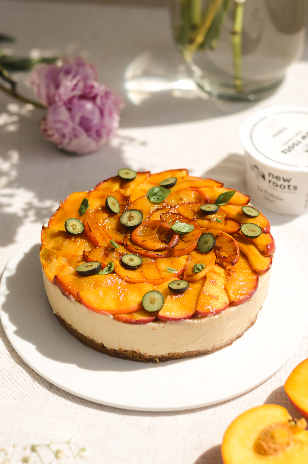 Gerösteter Pfirsich-Käsekuchen
